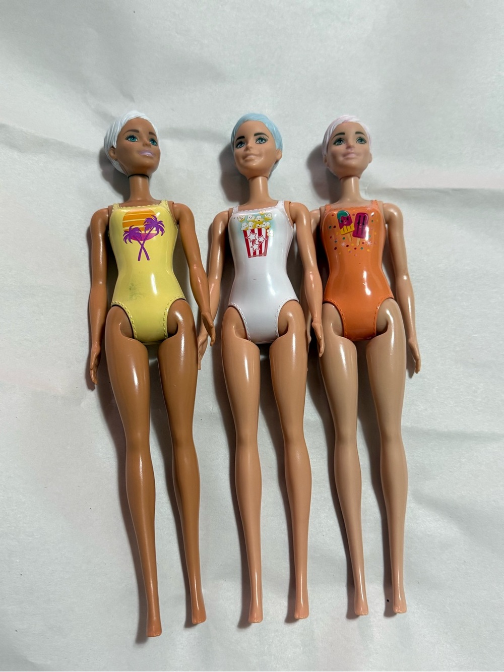Barbie Swimsuit Dolls Trio - Yellow, White, Orange